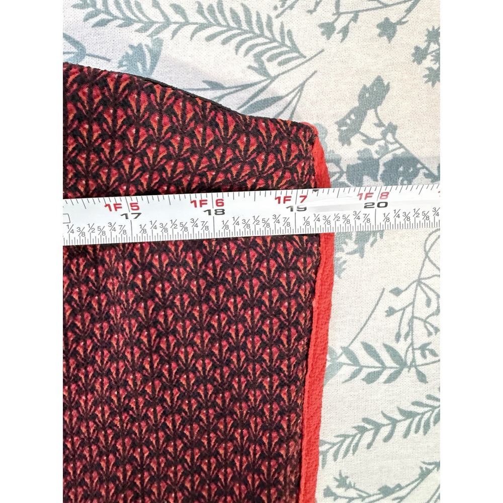 Octavia Large Red Black Sleeveless V-Neck Shift Dress Colorblock Side Trim - Picture 8 of 9